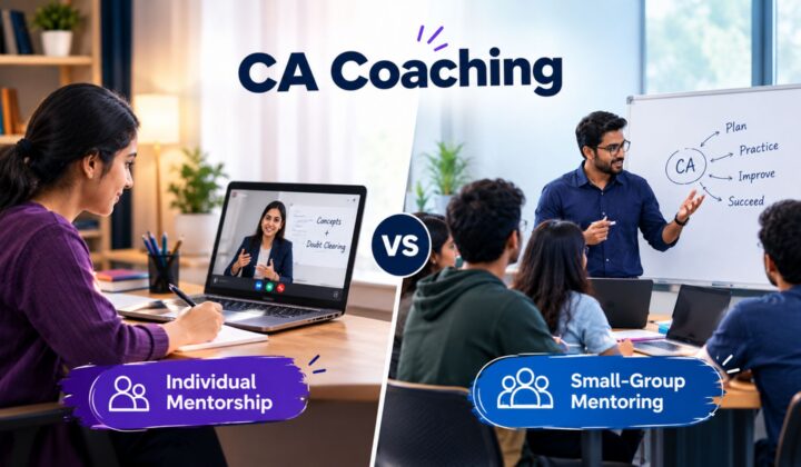 CA Coaching With Individual Mentorship compared with small-group mentoring, showing personalized