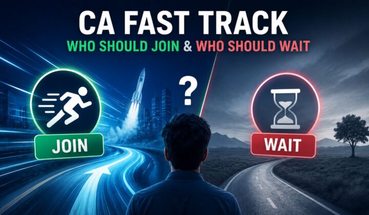 CA Fast Track Online Classes showing a student choosing between joining fast-track CA preparation